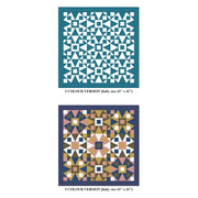 Geometric quilt patterns in triangles and squares from Art East Quilting’s Propeller Quilt Pattern