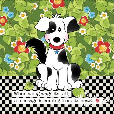 Art Panel 6in B&W Dog