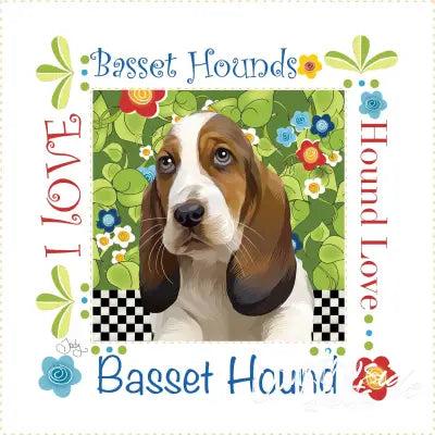 Art Panel 6in Basset Hound