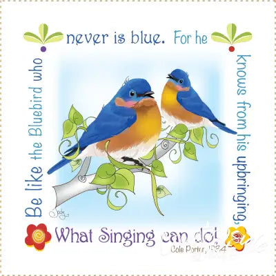 Art Panel 6in Bluebirds