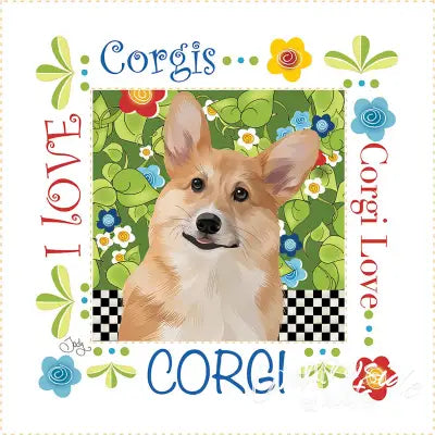 Art Panel 6in Corgi