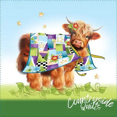 Art Panel 6in Hi Cow Quilt