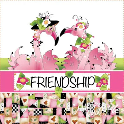 Art Panel - Fancy Flamingos 6in x 6in