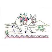Donkey with flower basket in Aunt Martha’s 3853 Southwest for quilting projects