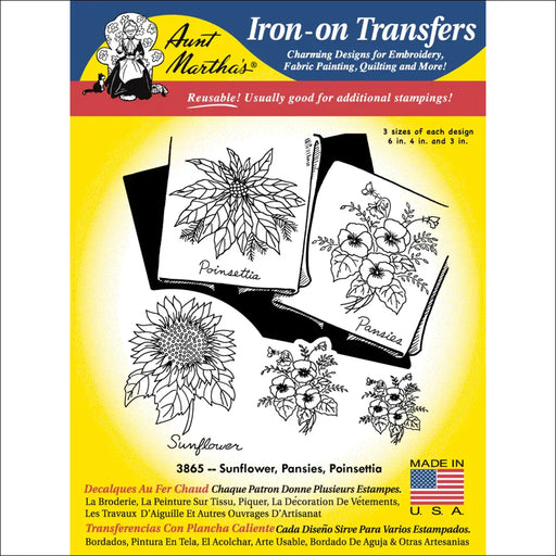 Aunt Martha’s 3865 Sunflower Pansies & Poinsettia Tea