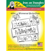 Iron-on transfer pattern of Aunt Martha’s whimsical butterflies and floral designs