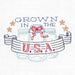 Hand-drawn illustration of Aunt Martha’s Well Preserved mason jars with patriotic banner