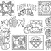 Collection of Patchwork Apples quilting designs by Aunt Martha’s featuring decorative borders