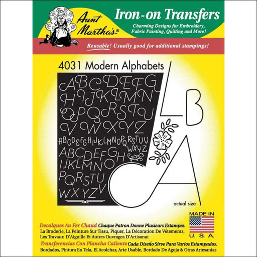 Aunt Martha’s #4031 Modern Alphabet Linen/Monograms