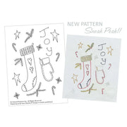 Christmas stocking and mitten embroidery pattern from Aunt Martha’s Primitive Christmas