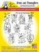 Iron-on transfer sheet showcasing Aunt Martha’s Primitive Christmas designs and patterns