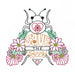 Hand-drawn illustration of a bee with flowers and Save the Bees text on Aunt Martha’s Buzzing Bees embroidery transfer pattern