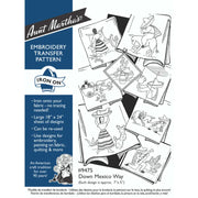 Vintage Aunt Martha’s embroidery transfer pattern with Mexican designs for quilting