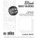 Package of six Aunt Martha’s precut blank quilt blocks with classic white design