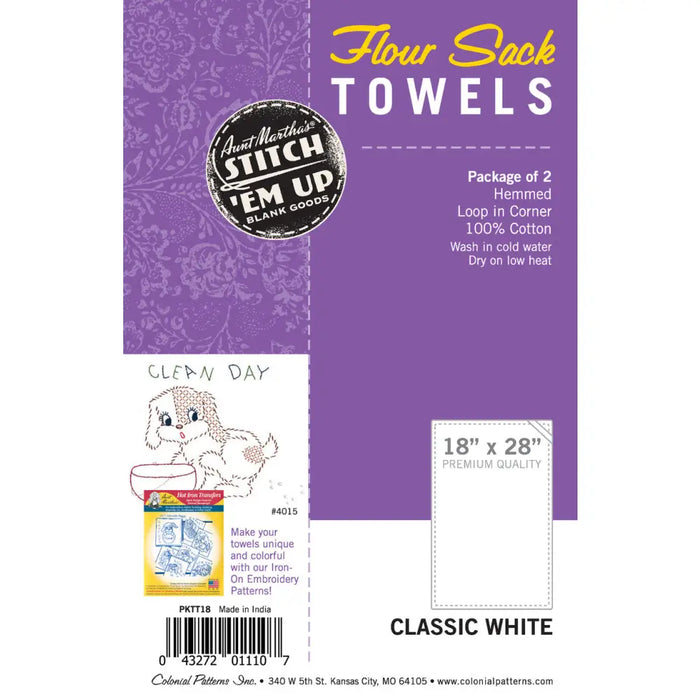 Aunt Martha’s® 18x28 Flour Sack Tea Towels Dish pktt18