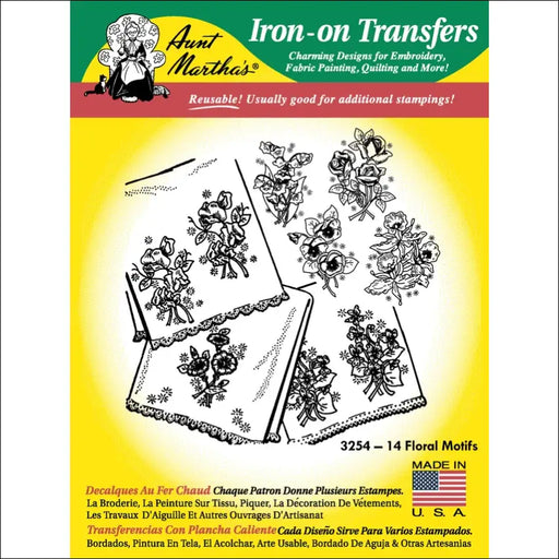 Aunt Martha’s® #3254 14 Floral Motifs Linen/Monograms