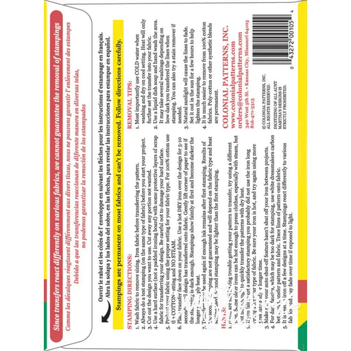 Aunt Marthas® #3739 New Monograms stamping instructions and removal tips for countryside quilts