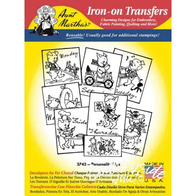 Aunt Martha’s® 3743 Personality Pigs Days of the Week