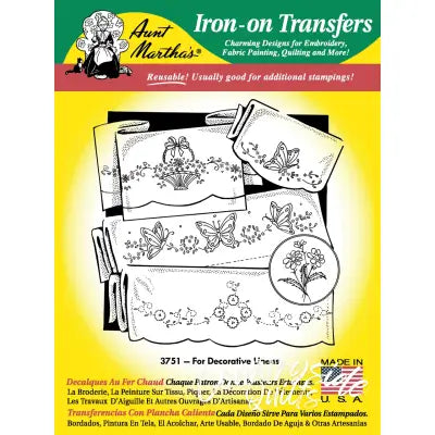 Aunt Marthas® iron-on transfers for decorative linens on countryside quilts