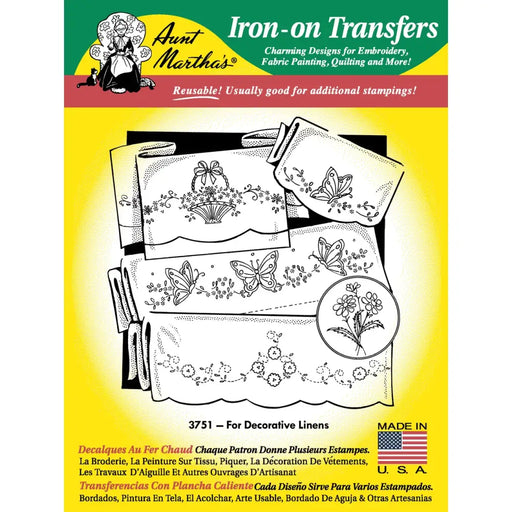 Aunt Marthas® iron-on transfers for decorative linens on countryside quilts