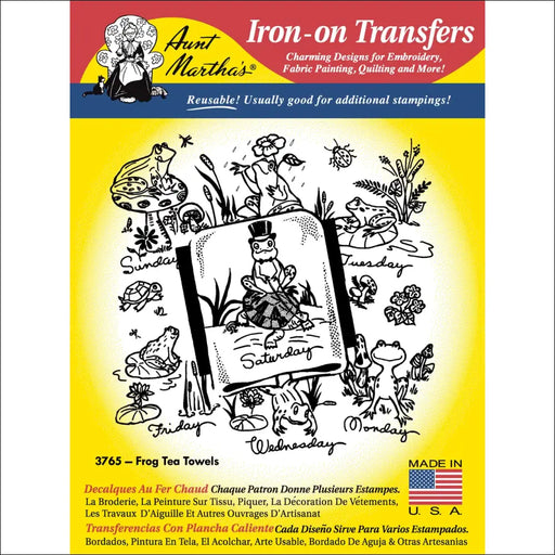 Aunt Martha’s® 3765 Frog Tea Towels Days of the Week