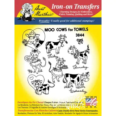 Aunt Martha’s® 3844 Moo Cows for Towels Days of the Week