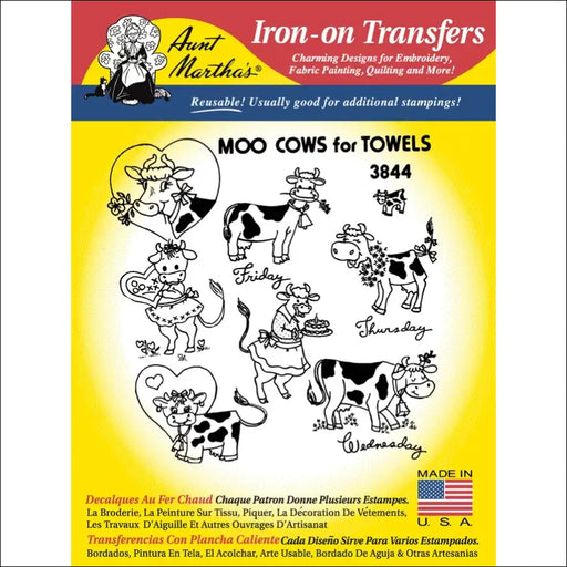 Aunt Martha’s® 3844 Moo Cows for Towels Days of the Week