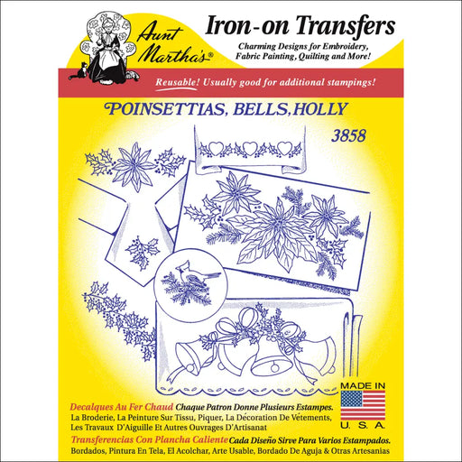 Aunt Martha’s® #3858 Poinsettias Bells & Holly Holiday