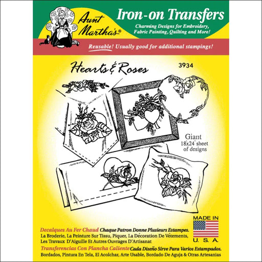 Aunt Martha’s® #3934 Hearts & Roses Linen/Monograms