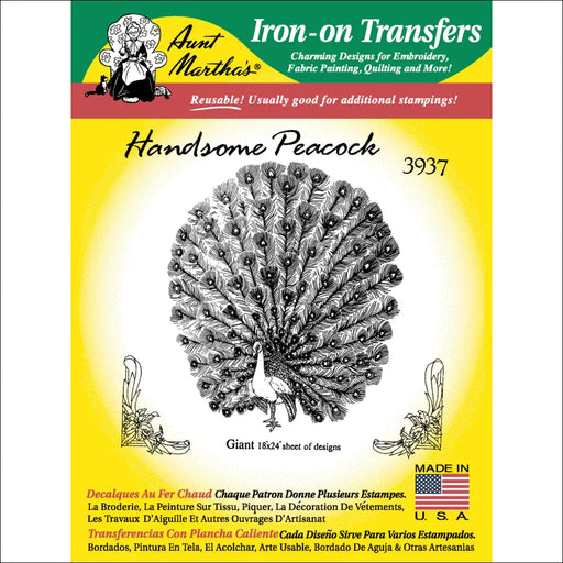 Aunt Martha’s® #3937 Handsome Peacock Linen/Monograms
