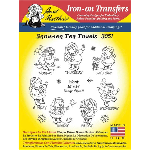 Aunt Martha’s® 3951 Snowmen for Tea Towels Days