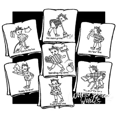 Aunt Marthas® Cartoon-themed embroidered squares for countryside quilts compare select