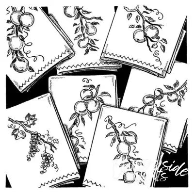 Embroidered fruit motifs on Aunt Martha’s® countryside quilts napkins for home decor