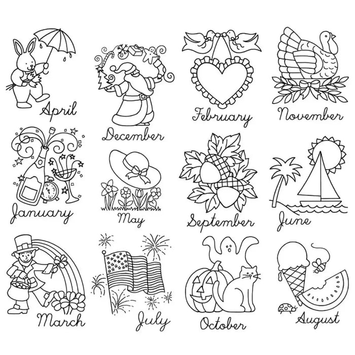 Aunt Martha’s® #3995 Monthly Madness Cross-Stitch & Quilts