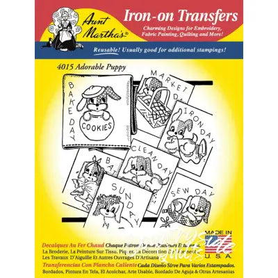 Aunt Martha’s® 4015 Adorable Puppy Days of the Week Tea