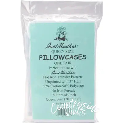 Aunt Martha’s® Queen Size Pillowcases - 2 per package PCQ-2