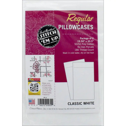 Aunt Martha’s® Regular Size Pillowcases - 2 pk PC-2