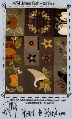 Autumn Quilt Block of the Month Blocks 7,8,9,