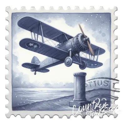 Vintage Travel Stamps Fabric Panel 7