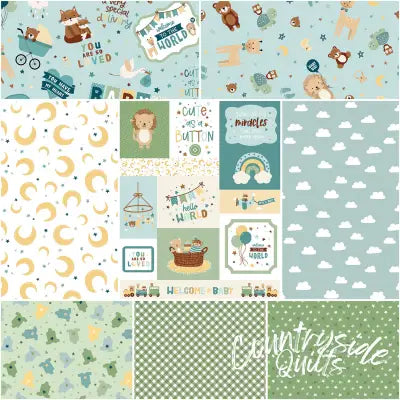 Baby Boy 1 Yard Bundle Blue, 8 Pcs.