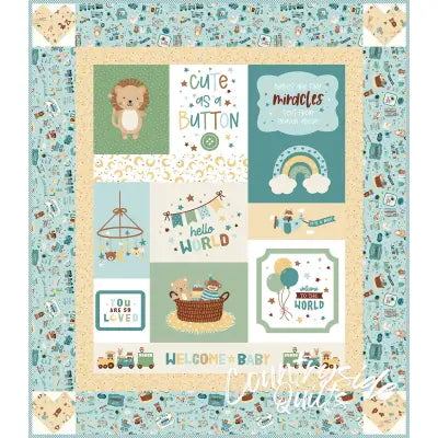 Baby Boy Cute as a Button Panel Quilt Kit