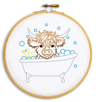 Baby Cow In Tub 6" Hoop Kit