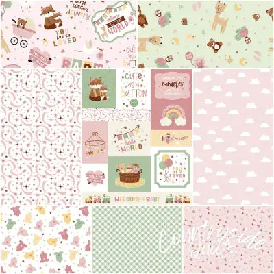 Baby Girl 1 Yard Bundle Pink, 8 Pcs.