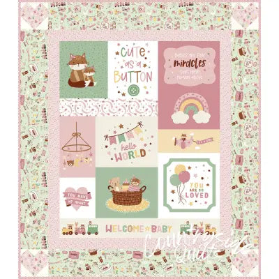 Baby Girl Cute as a Button Panel Quilt Kit
