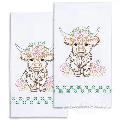 Baby Highland Cows Decorative Hand Towels