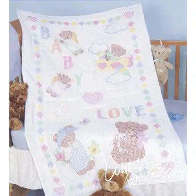 Baby Loves Bears Crib Quilt Top