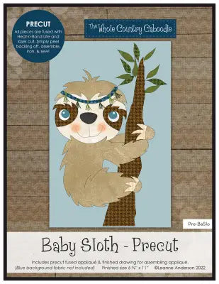 Baby Sloth Precut Fused Applique Pack