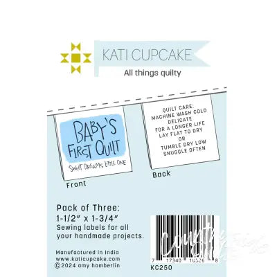 Baby's First Quilt Label Pack Blue