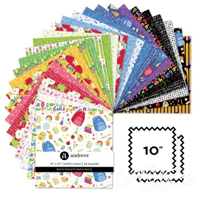 Back to School 10 Inch Square 42 Cuts Each