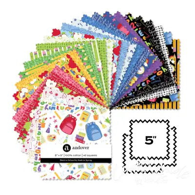 Back to School 5 Inch Square 42 Cuts Each
